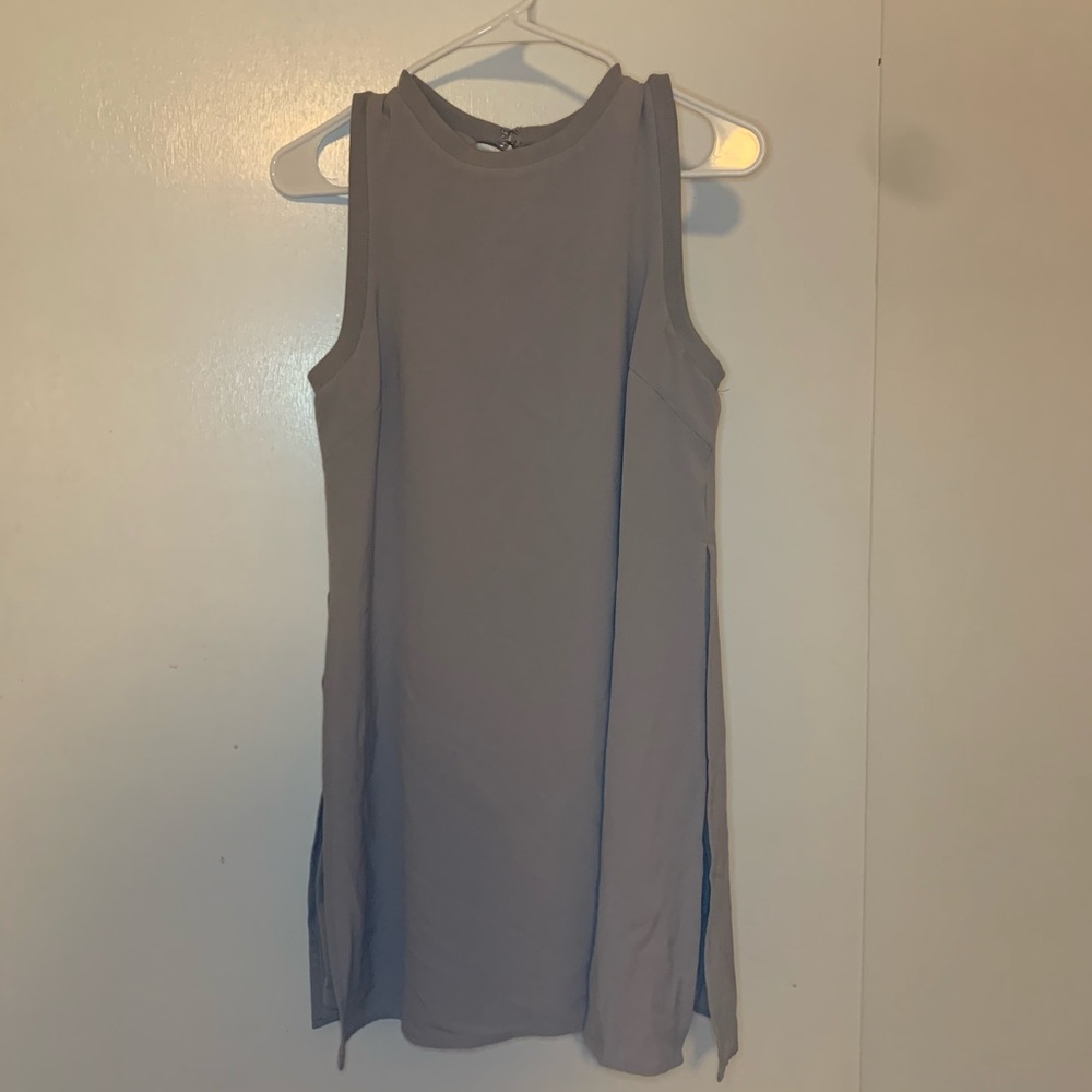 Grey swing dress with slits
